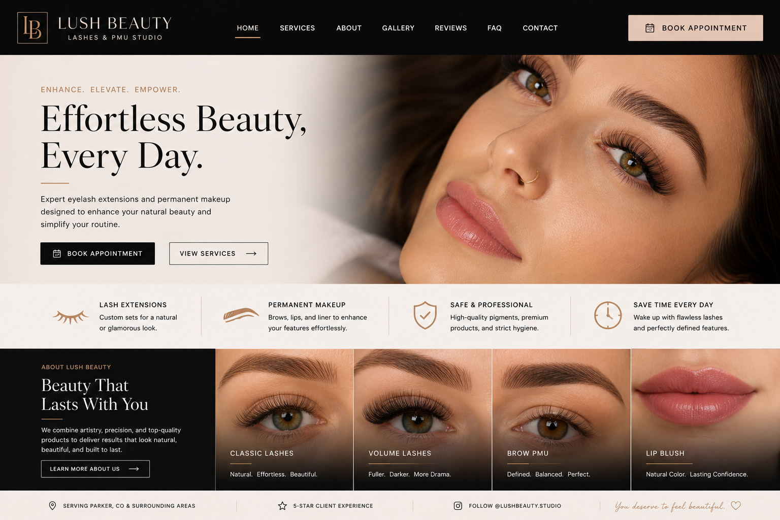 Lush Beauty website example