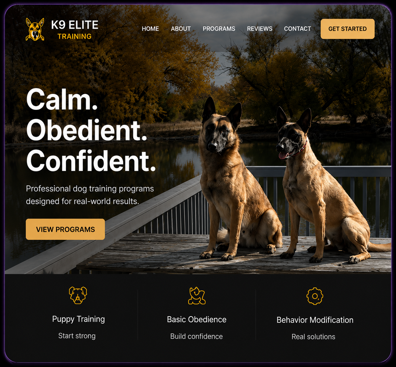 K9 Elite Training website example