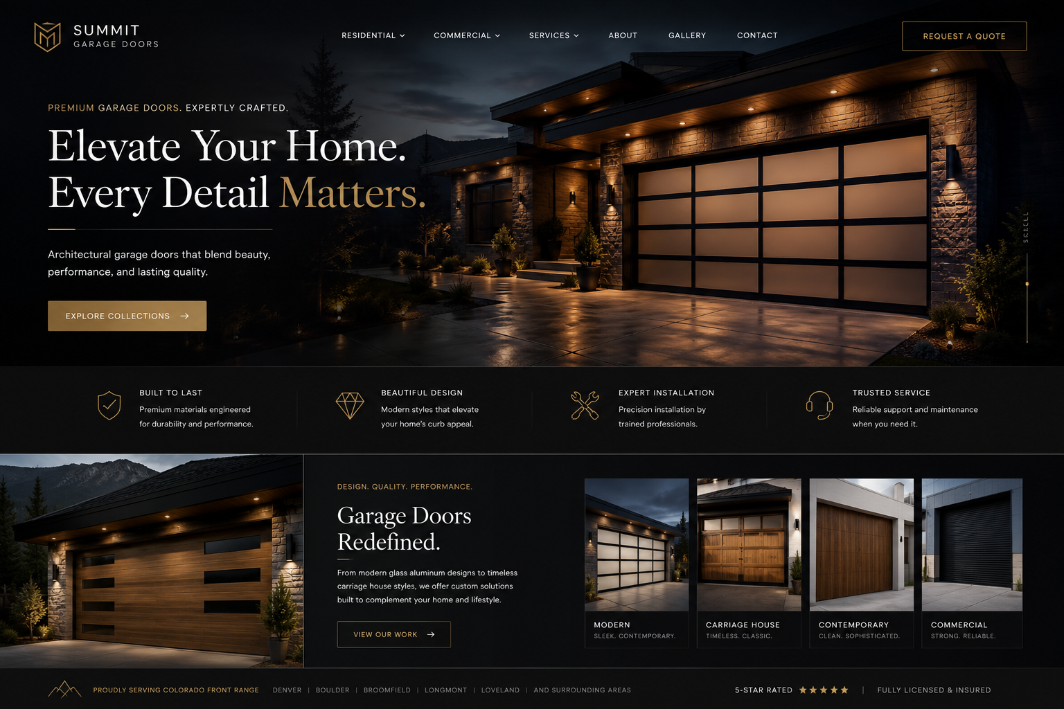 Summit Garage Doors website example